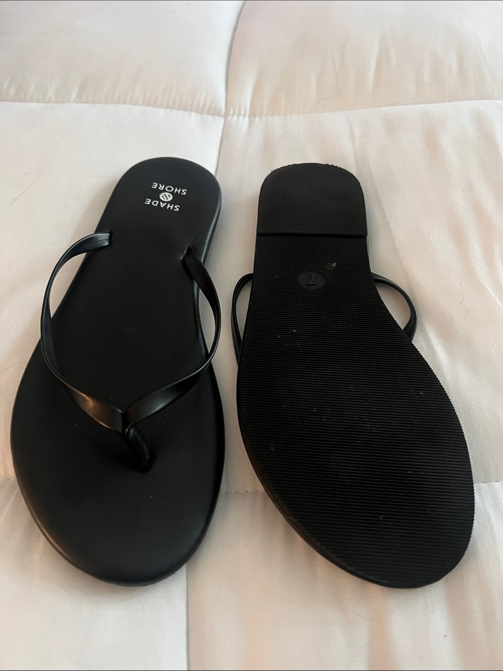 Shade & Shore Black Minimalist Flip Flop Sandals